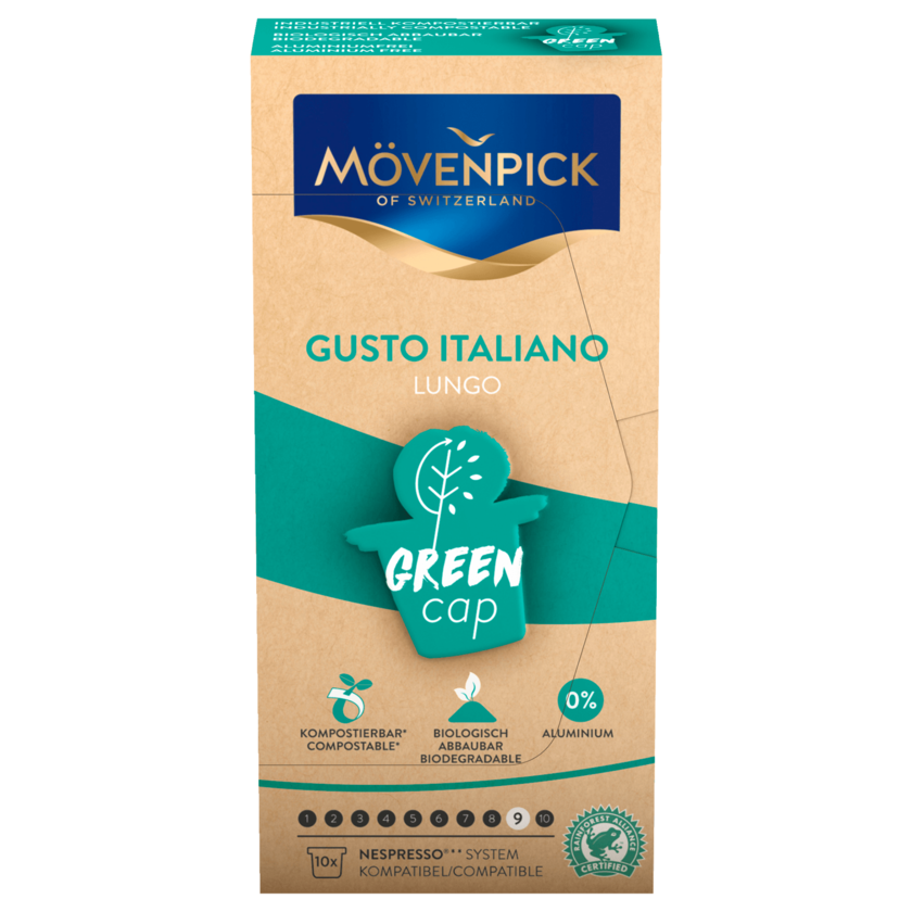 Mövenpick Gusto Italiano Lungo Green cap 58g, 10 Kaffeekapseln